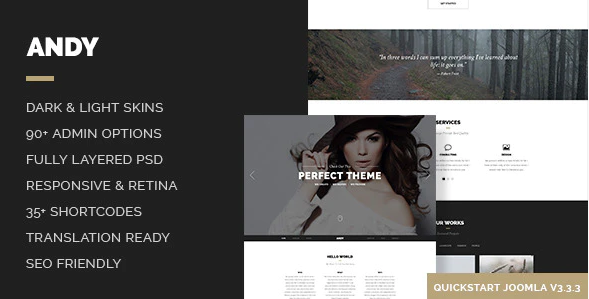 Andy – Elegant Creative Minimal One Page Template