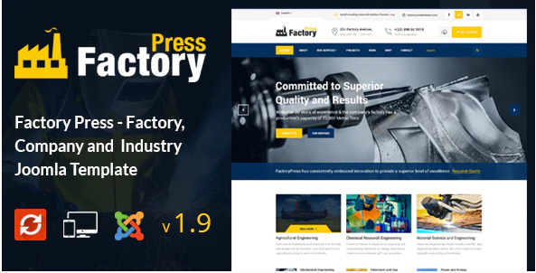 Factory Press Industrial Business Joomla Template
