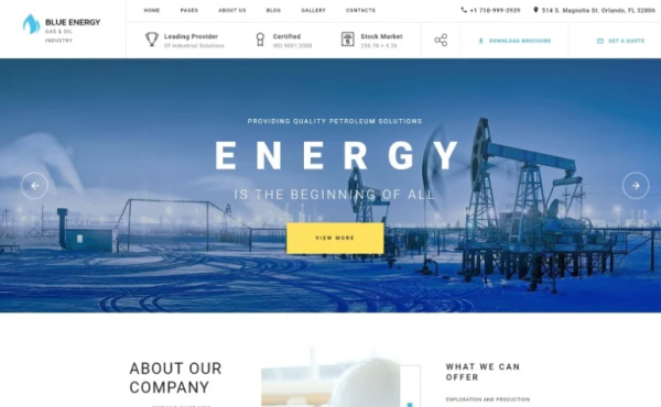 Blue Energy Industrial Company Ready To Use Joomla Template
