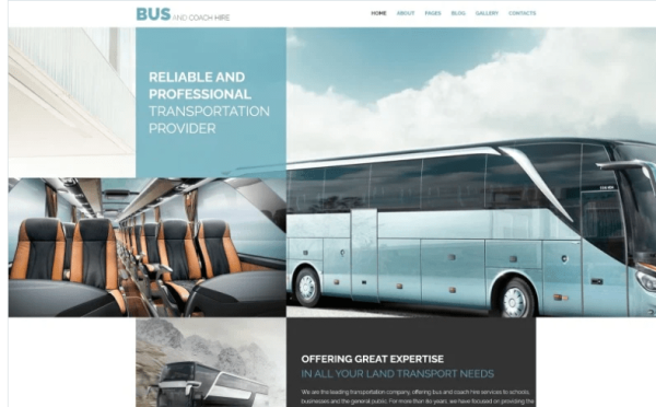 Bus and Coach Hire Transportation Minimalistic Joomla Template
