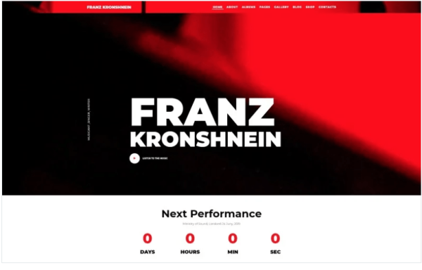 Franz Kronshnein Musician Joomla Template