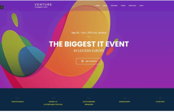 Venture Event Planner Joomla Template